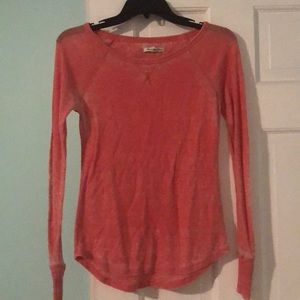 Pink American eagle shirt waffle style